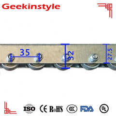 G Steel plate fluent strip 25mm bearing wheel fluent strips drawer wheel pulley slide metal iron flow strip ball bearing slide on China WDMA