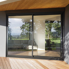 Gaoming black color slim frame customized aluminium windows and doors on China WDMA