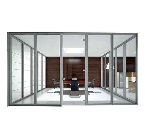 Glass Door Cost of Aluminum Room Divider Profile Movable Tempered Office Cubicles Glass Partition on China WDMA
