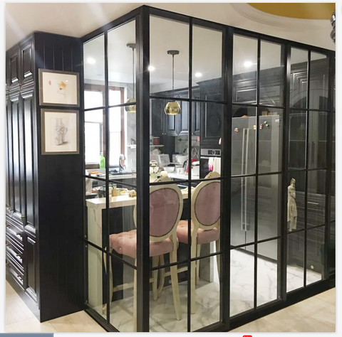 WDMA Hot Sell Home Steel Front Entrance Glass Doors High Quality Wrought Iron Double Entry Doors
