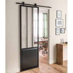 WDMA High quality Steel insulated sliding barn door interior steel frame sliding door with hardware