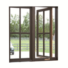 China WDMA American Aluminium Casement Windows Foldable Crank Handle Aluminum Clad Solid Oak Wood Window