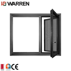 Aluminum Frameless triple pane frosted glass casement windows