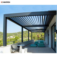 Warren aluminum motozed retractable glass roof pergola