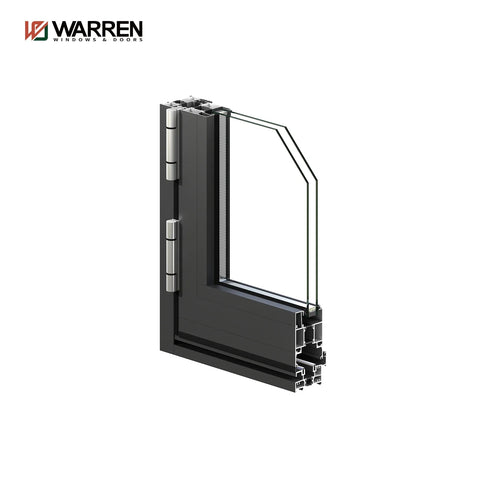 Warren 28x80 Bifold Aluminium Stained Glass Black Metal Cheap Door With Screen