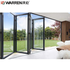 28x96 Bifold Aluminium Triple Glass Black Folding Modern Door Patio