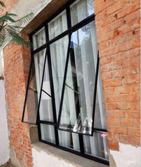 WDMA  China supplier customized size powder coating wrought iron designs windows and doors double tempered large glass awning window