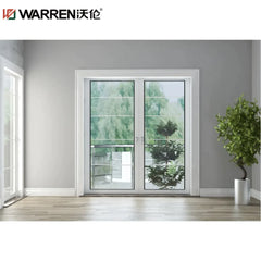 72x96 French Aluminium Triple Glass White Front Entry Door Exterior