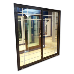 WDMA New Design Aluminium Frame tempered glass sliding window With Grill