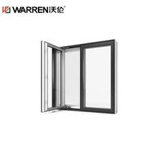 22x36 Push-out Casement Aluminium Tempered Glass White Interior Window With Screen
