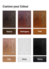 China WDMA Traditional Design Exterior Solid Wooden Double Leaf Front Door