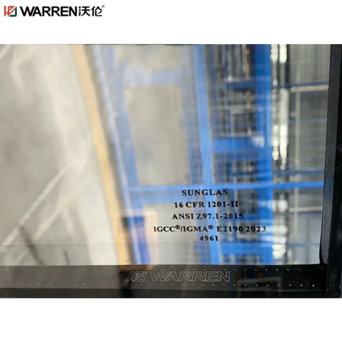 Warren 32x96 French Aluminum Tempered Glass Blue Commercial Double Door Cost