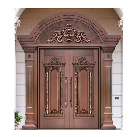 Luxury double entry doors used exterior french doors for sale Imitated copper security door on China WDMA
