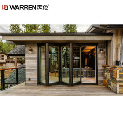 Warren 34x78 Bifold Aluminium Triple Glass Black Foldable Big Door For Bedroom