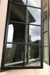 WDMA  French glass replace storm water and sound proof steel casement window with grid
