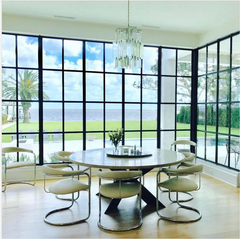 WDMA  Customized Galvanizing Carbon Steel Tube Rust Protection Fixed Windows For Villa