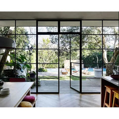 WDMA European Standard Simple Design Double Panels Casement Swing Style Glass Door