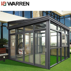 Pitched retractable sunroom flat roof
