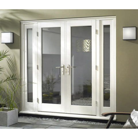 HS-UPVC005 cheap price french exterior apartment front casement doors white plastic upvc swing door on China WDMA