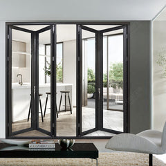 China WDMA Luxury home double tempered glass folding bifold bi folding doors