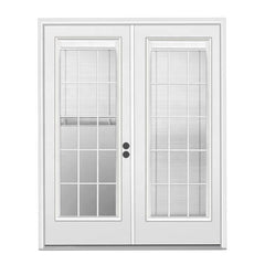 Customized Modern Styles Home Exterior Aluminum Double Swing French Casement Doors With Grills