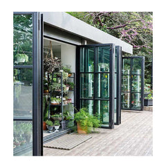 China WDMA Water Barrier Sill China Aluminum Glass Folding Door Bi-folding Door