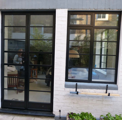 WDMA  French style door iron glass door with grid design hot sell  steel frame casement door