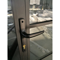 WDMA Black Metal Frame Unbreakable Fixed And casement Balcony Glass Doors