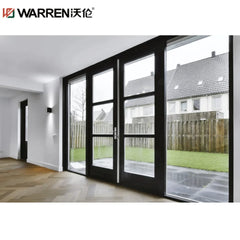 WDMA 96x80 French Aluminium Glass Black Front Door Exterior Door Modern