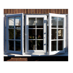 WDMA European Style PVC Profile French Casement Window Grill Design Double Glazed Glass Vinyl Swing Window