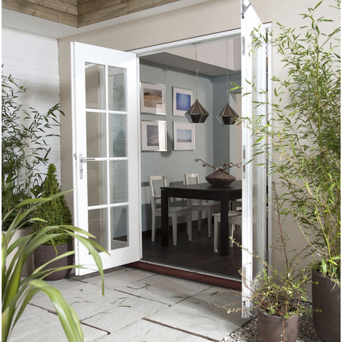 Exterior Patio Balcony Double Aluminum French Door With Grill Safety Design Front Entry Door