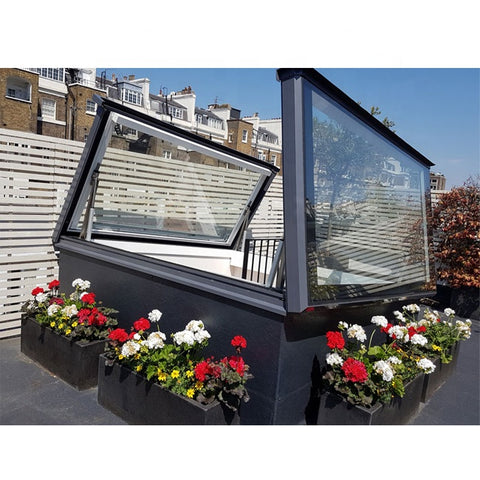 Black Roof Window Electric Openable Laminated Glass Clear Skylight Roof Panel Price