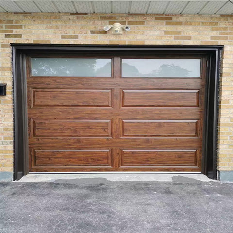 China WDMA Residential automatic black aluminum benefit glass sectional garage door