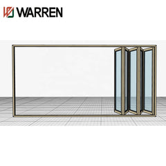 45*100 folding door with double glass and best hardware aluminium material heat insolution