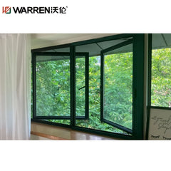 28x62 Inward Opening Aluminium Full Glass Brown Energy Efficient Window Replacement