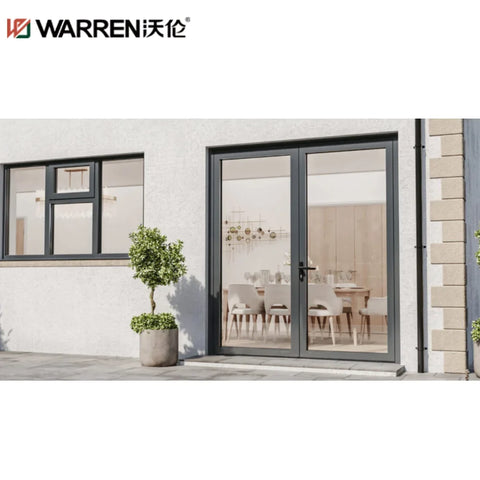 30x96 French Aluminium Triple Glazing Gray Modern Storm Door Prices