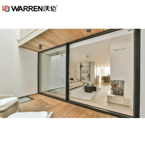 Warren 72x72 Sliding Aluminium Frosted Glass Green 4-Panel Standard Door With Screens