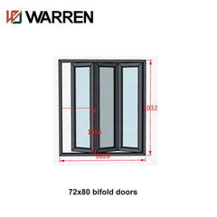 Warren 45*100 folding door with double glass and best hardware aluminium material heat insolution