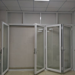 Heavy duty aluminum glass folding doors double glazed aluminum patio door on China WDMA
