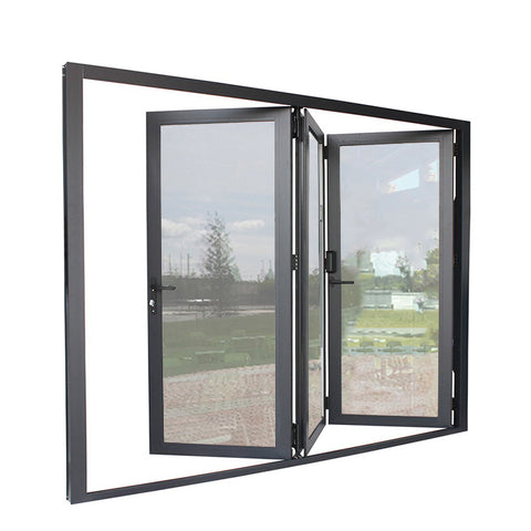 Heavy duty commercial system aluminium standard 3 panel bi fold patio doors design on China WDMA
