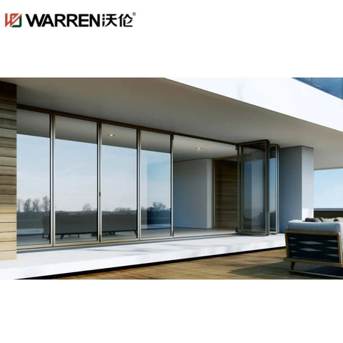 Warren 35x80 Bifold Aluminium Tempered Glass White Double Patio Door Exterior