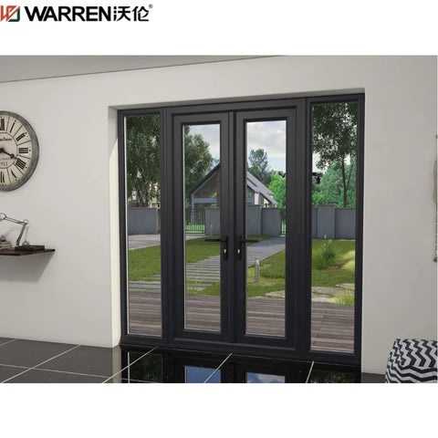 WDMA 84x80 Exterior Door French 5 Glass Panel Front Door Double Swing Glass Door French Exterior