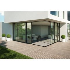 Top Quality 90 Degrees Corner Multi Track Silding Design Aluminum Frame Sliding Doors