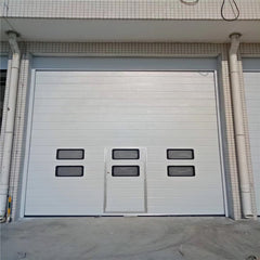 China WDMA Aluminum alloy material frosted glass garage door with pedestrian access door and windows