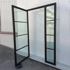 WDMA Left Open Inside Carbon Steel Steel-framed Hinged Swing Glass Doors