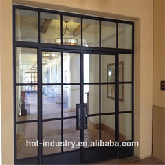 Hot selling decorative wrought iron door with latest french steel window grill design cheap steel glass windows on China WDMA