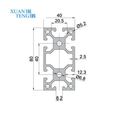 Hot selling profile company size 4080 t slot aluminium extrusion on China WDMA