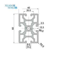 Hot selling profile company size 4080 t slot aluminium extrusion on China WDMA