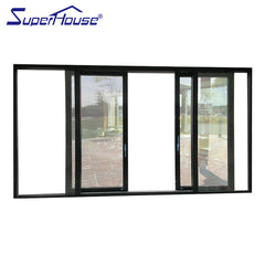 Hurricane proof CSA/NFRC/ NOA and AS2047 standard double toughened glass Thermal break double glass 4 panel sliding door on China WDMA