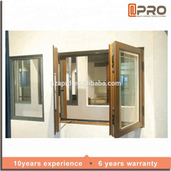 Insulated aluminum casement window with burglar proof and fly screen mesh integrated on China WDMA